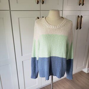 American Eagle Sweater Womens M Blue Green Pullover Cozy Sweatshirt Top